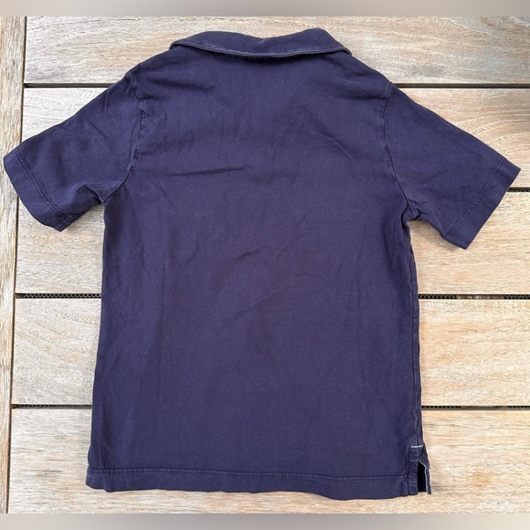 189. Kids Hanna Andersson Navy Blue Collared Short Sleeve T-Shirt - Picture 4 of 13